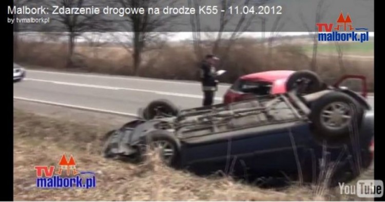 Zdarzenie drogowe na K55 - 11.04.2012