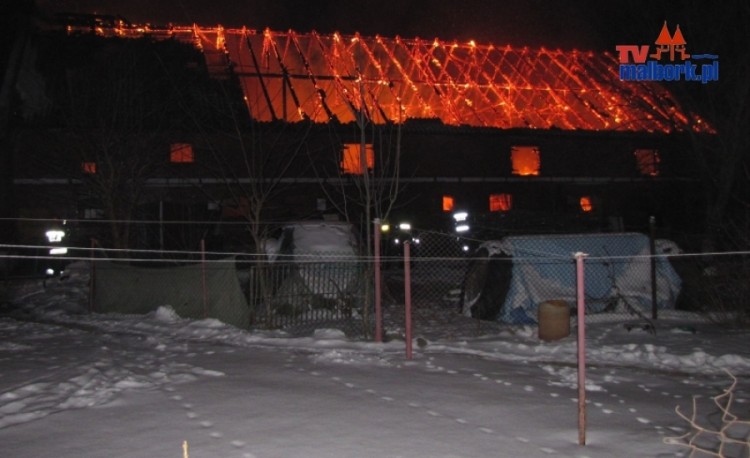 Kościeleczki: Pożar budynku inwentarskiego - 27.01.2013