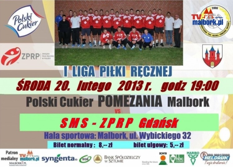 Malbork: MECZ z SMS-ZPRP GDAŃSK przełożony na środę - 20.02.2013