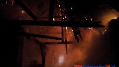 POŻAR OBORY WE WSI JASNA. GMINA DZIERZGOŃ - 08.03.2014 
