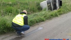 KIEROWCA VOLKSWAGENA WPADŁ W POŚLIZG I WJECHAŁ DO ROWU W MIEJSCOWOŚCI TUJSK - 26.05.2014