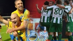 APOEL NIKOZJA I ŻARGILIS WILNO ZAGRAJĄ NA STADIONIE W MALBORKU - 06.07.2014 