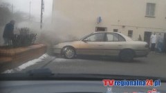 NAGRANIE OD WIDZA: POŻAR SAMOCHODU PRZY 17 MARCA W MALBORKU - 07.02.2015