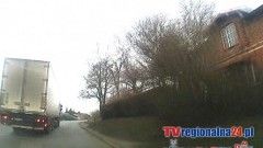 PODWÓJNA CIĄGŁA, TEREN ZABUDOWANY. TIR W NOWEJ WSI MALBORSKIEJ – 11.02.2015