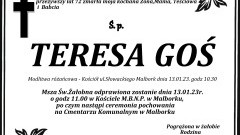 Odeszła Teresa Goś. Żyła 72 lata.