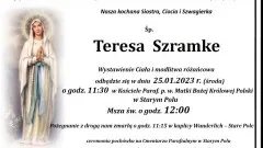 Zmarła Teresa Szramke. Żyła 83 lata.