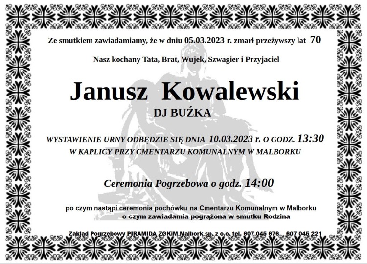 Zmarł Janusz Kowalewski - DJ BUŹKA. Miał 70 lat. 
