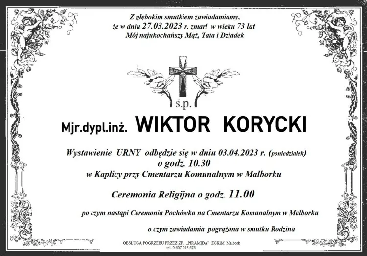 Zmarł Wiktor Korycki. Żył 73 lata.