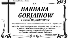 Zmarła Barbara Gorjainow. Miała 74 lata.