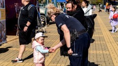 Powiat nowodworski. Policjanci na festynie Bezpieczna Krynica.