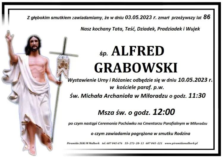 Zmarł Alfred Grabowski. Żył 86 lat.