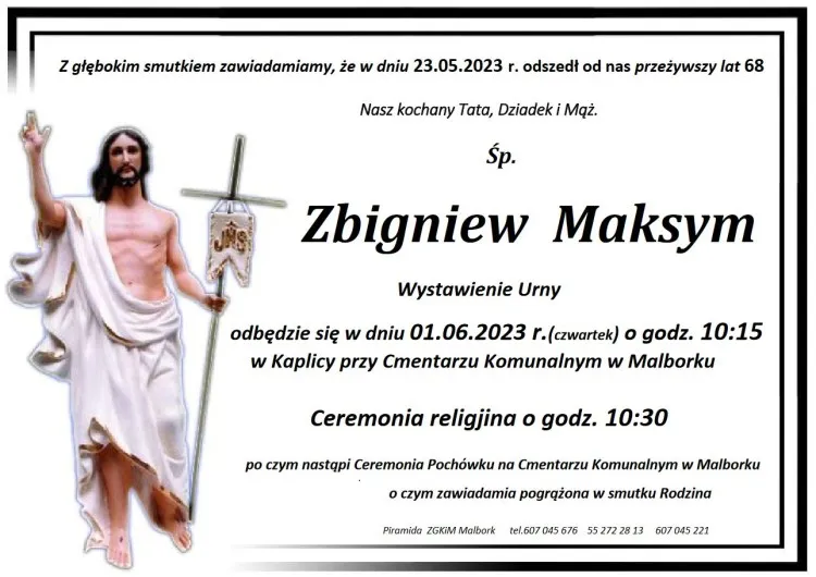 Zmarł Zbigniew Maksym. Żył 68 lat.