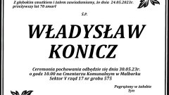 Zmarł Władysław Konicz. Miał 70 lat.