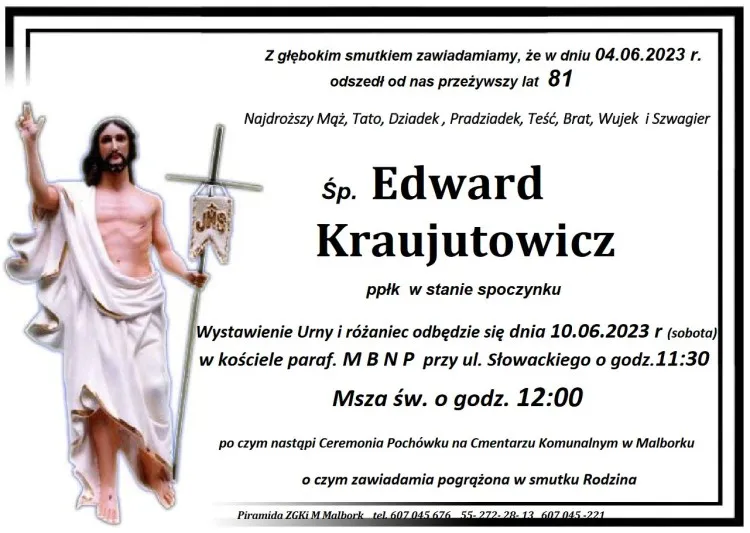 Zmarł Edward Kraujutowicz. Żył 81 lat.
