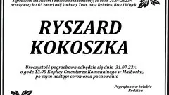 Zmarł Ryszard Kokoszka. Miał 65 lat.