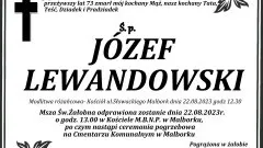 Zmarł Józef Lewandowski. Miał 73 lata.