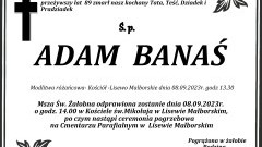 Zmarł Adam Banaś. Miał 89 lat.