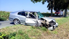 Powiat sztumski. Osobówką w drzewo – kierowca stracił panowanie nad pojazdem.
