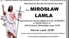 Zmarł Mirosław Lamla. Żył 56 lat.