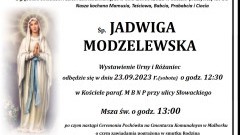Zmarła Jadwiga Modzelewska. Miała 89 lat.