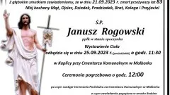 Zmarł Janusz Rogowski. Żył 83 lata.