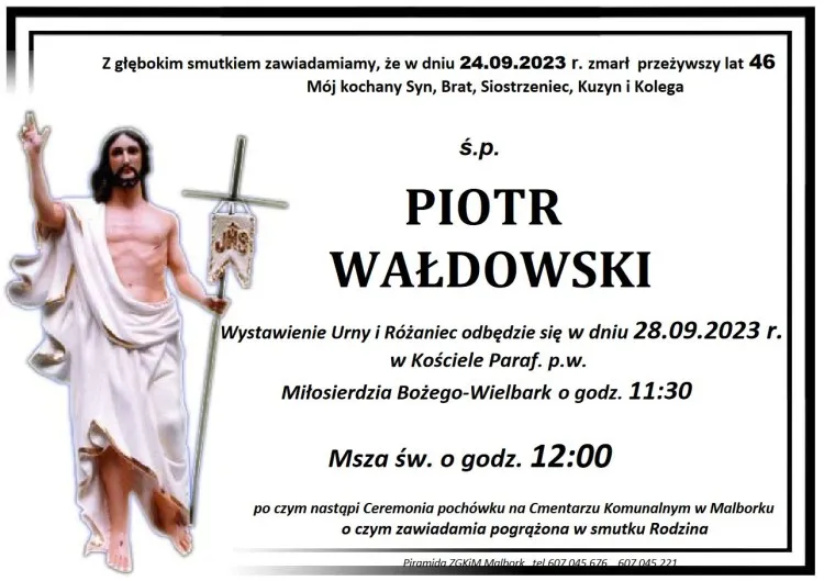Zmarł Piotr Wałdowski. Miał 46 lat.