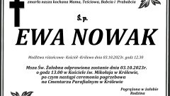 Zmarła Ewa Nowak.