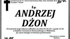 Zmarł Andrzej Dżon. Miał 71 lat.