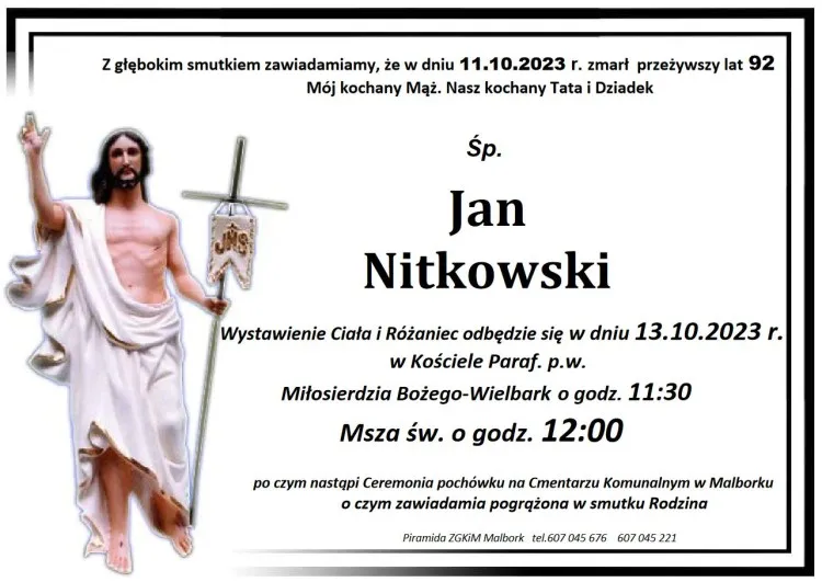 Odszedł Jan Nitkowski. Żył 92 lata.