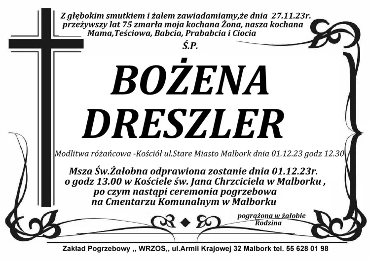 Odeszła Bożena Dreszler. Miała 75 lat.