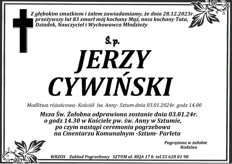 Zmarł Jerzy Cywiński. Żył 83 lata.