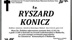 Zmarł Ryszard Konicz. Miał 73 lata.