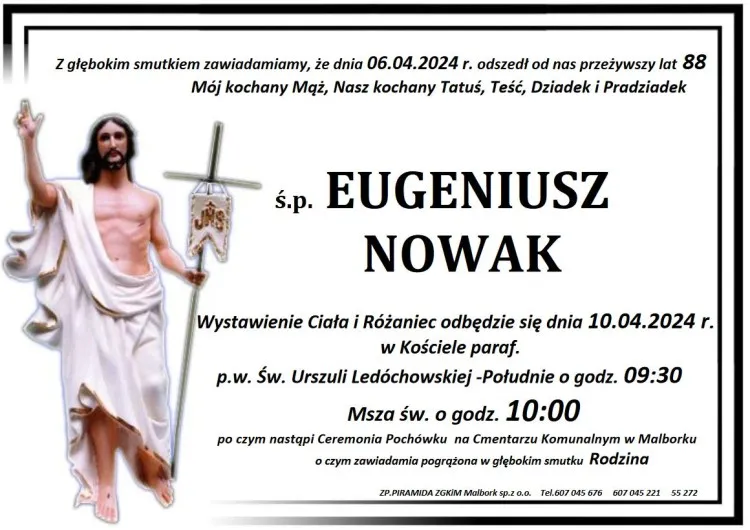 Zmarł Eugeniusz Nowak. Miał 88 lat.