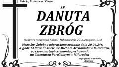 Zmarła Danuta Zbróg. Żyła 83 lata.