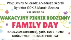 Gmina Miłoradz zaprasza na piknik Family Day w Kończewicach.