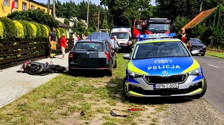 Jantar Leśniczówka. Zderzenie osobówki z motocyklem – kierowca jednośladu&#8230;