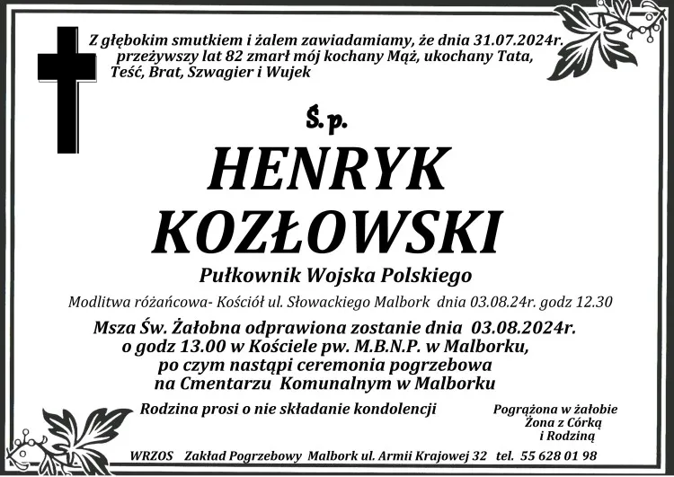 Zmarł Henryk Kozłowski. Miał 82 lata.