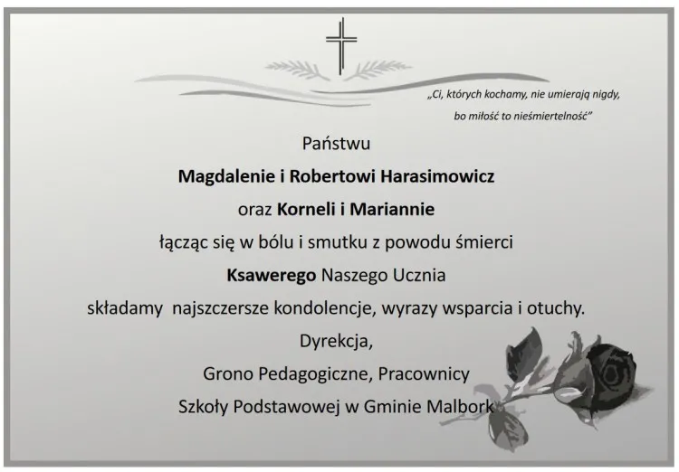 Kondolencje Dyrekcji, Grona Pedagogicznego i Pracowników Szkoły Podstawowej&#8230;