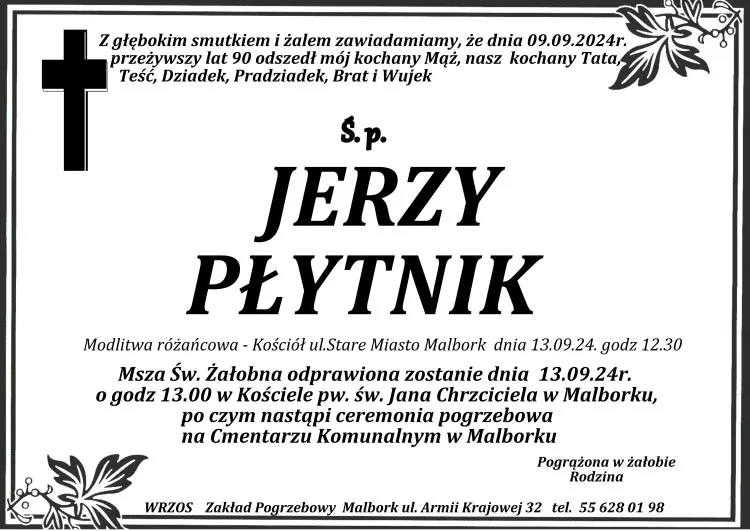 Zmarł Jerzy Płytnik. Miał 90 lat.