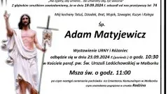 Zmarł Adam Matyjewicz. Miał 74 lata.