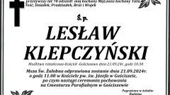 Zmarł Lesław Klepczyński. Miał 78 lat.