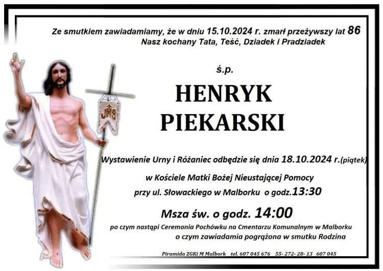 Zmarł Henryk Piekarski. Żył 86 lat.