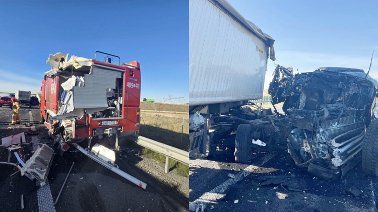 S7. Ciężarówka uderzyła w pojazd OSP Nowy Staw. Strażak trafił do…