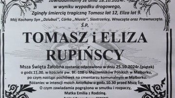 Odeszli Tomasz (12 lat) i Eliza (9 lat) Rupińscy