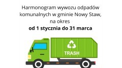 Okresowy harmonogram wywozu odpadów komunalnych w Gminie Nowy Staw.