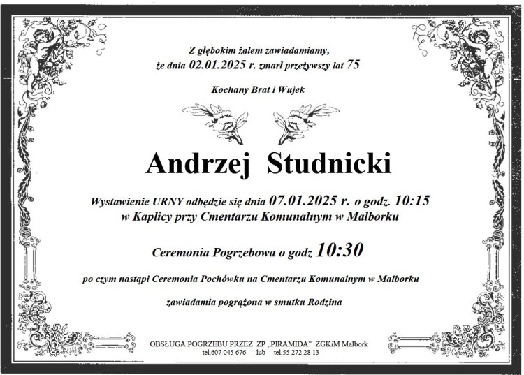 Zmarł Andrzej Studnicki. Miał 75 lat.