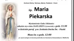 Zmarła Maria Piekarska. Miała 96 lat.