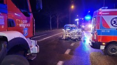 Zderzenie dwóch osobówek na DK22 - jedna osoba trafiła do szpitala 18.01.2025 