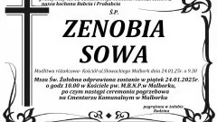 Zmarła Zenobia Sowa. Żyła 82 lata.