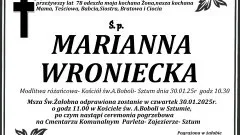 Zmarła Marianna Wroniecka. Miała 78 lat.